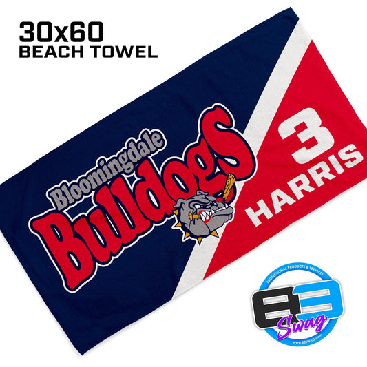 30"x60" Beach Towel - Bloomingdale Bulldogs - 83Swag