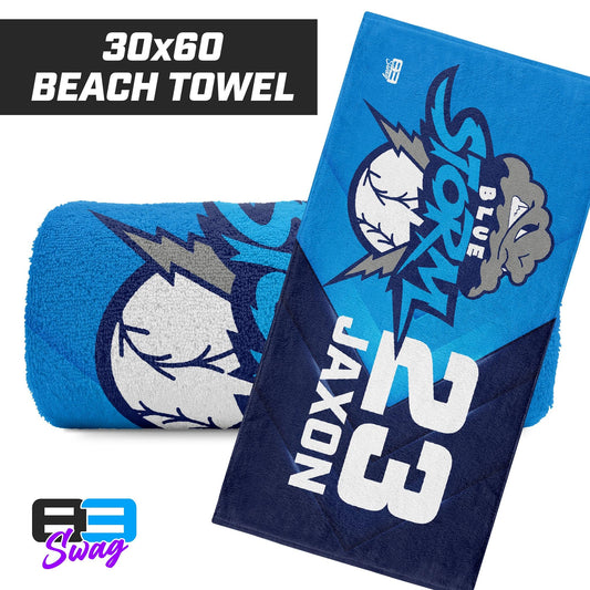 30"x60" Beach Towel - Blue Storm Baseball - 83Swag