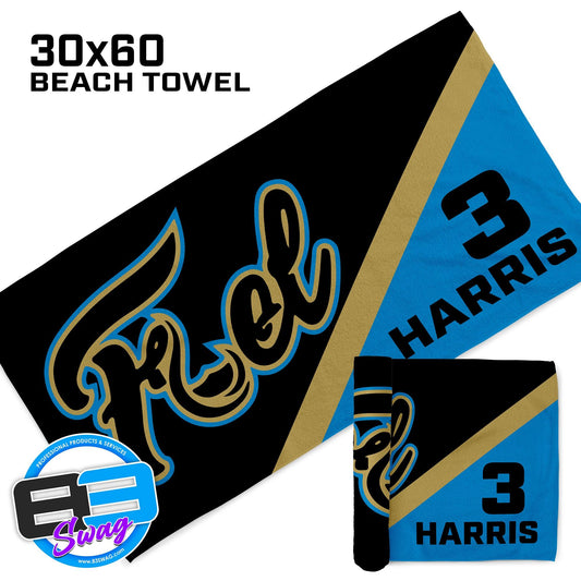 30"x60" Beach Towel - Fuel Baseball - 83Swag
