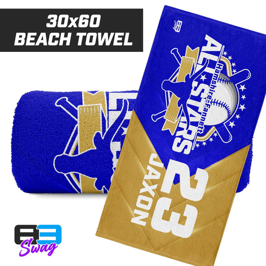 30"x60" Beach Towel - Hamshire-Fannett All Stars Baseball - 83Swag