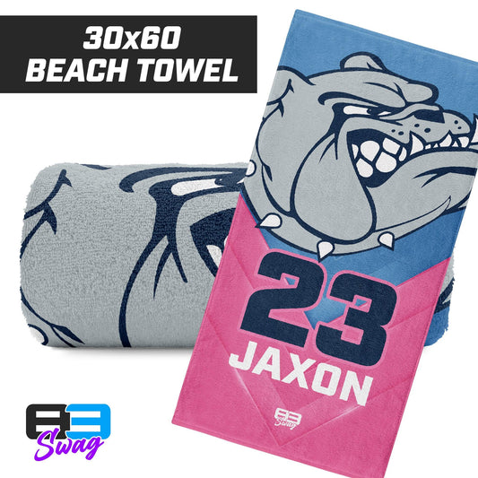 30"x60" Beach Towel - Maumelle Bulldogs Baseball 2 - 83Swag