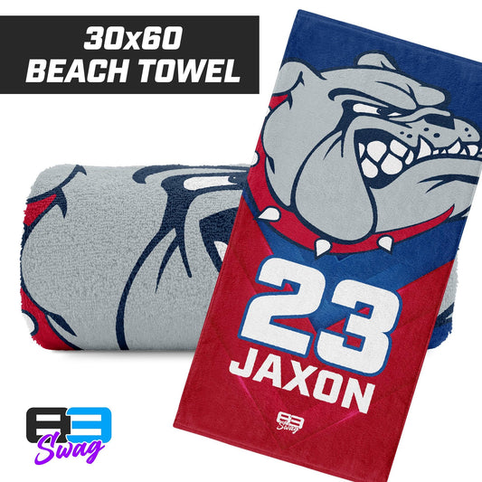 30"x60" Beach Towel - Maumelle Bulldogs Baseball - ROYAL - 83Swag