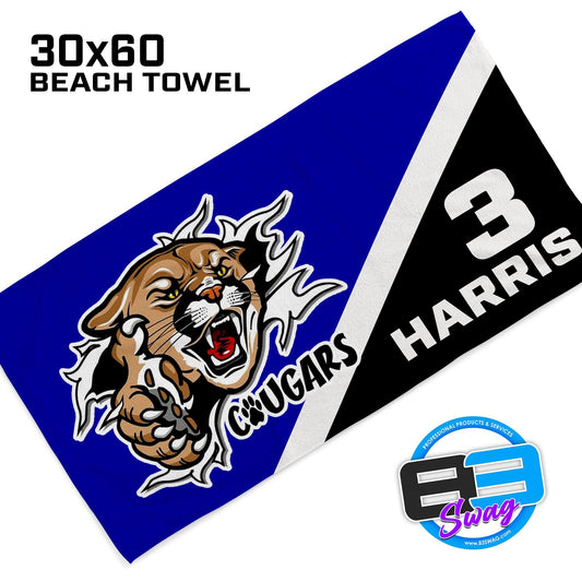 30"x60" Beach Towel - North Caroline Cougars Football - 83Swag