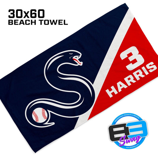 30"x60" Beach Towel - San Jose Strikers Baseball - 83Swag