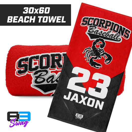 30"x60" Beach Towel - Scorpions Baseball - 83Swag