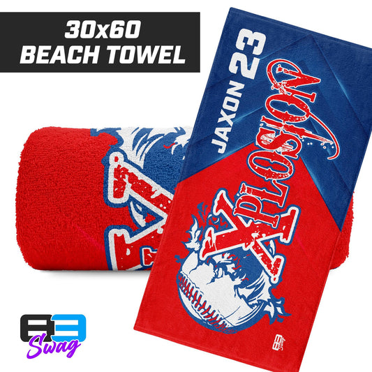 30"x60" Beach Towel - Xplosion Baseball - 83Swag