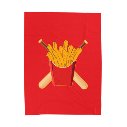 Velveteen Plush Blanket Team Rally Fries