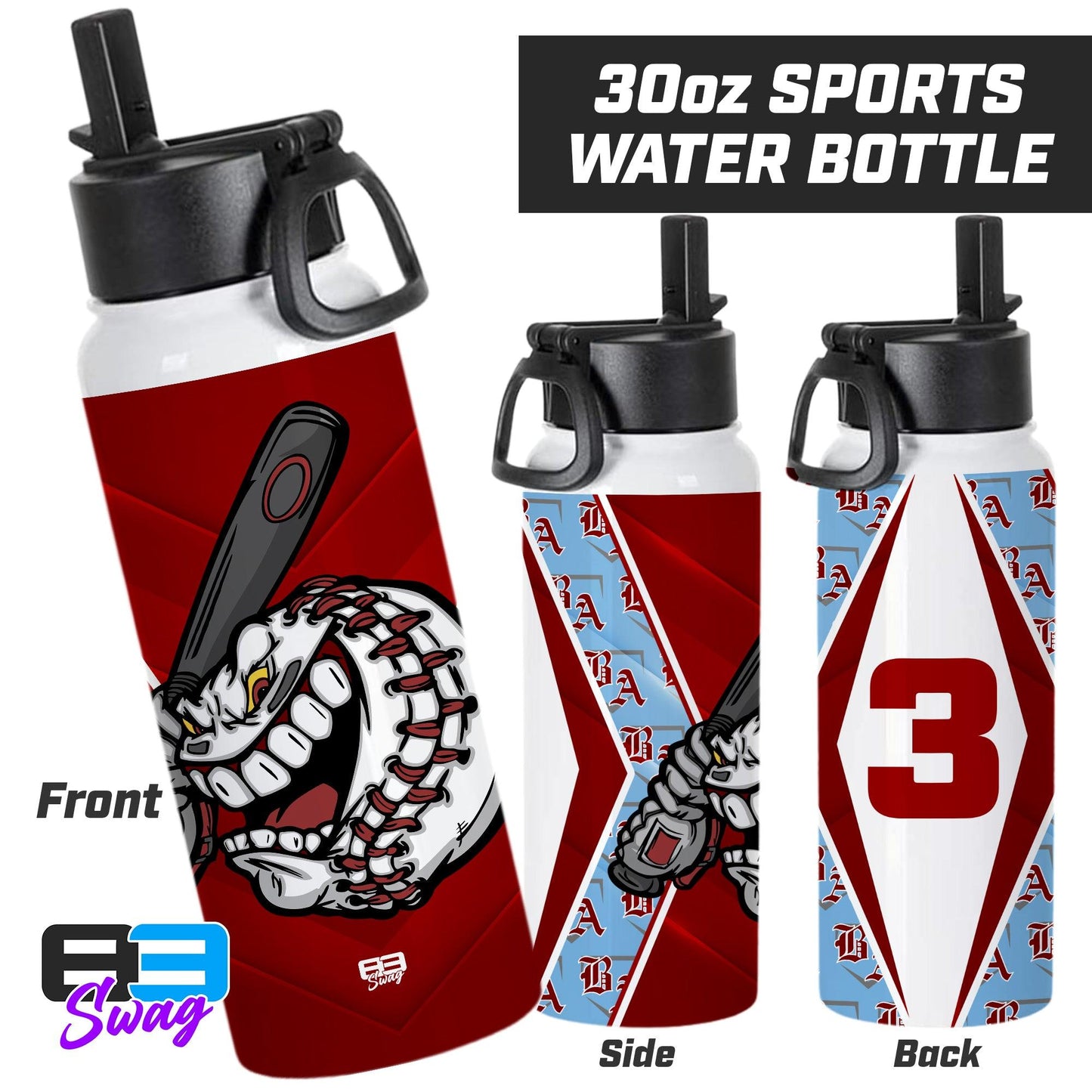 30oz Sports Tumbler - Bat Attack Baseball - 83Swag