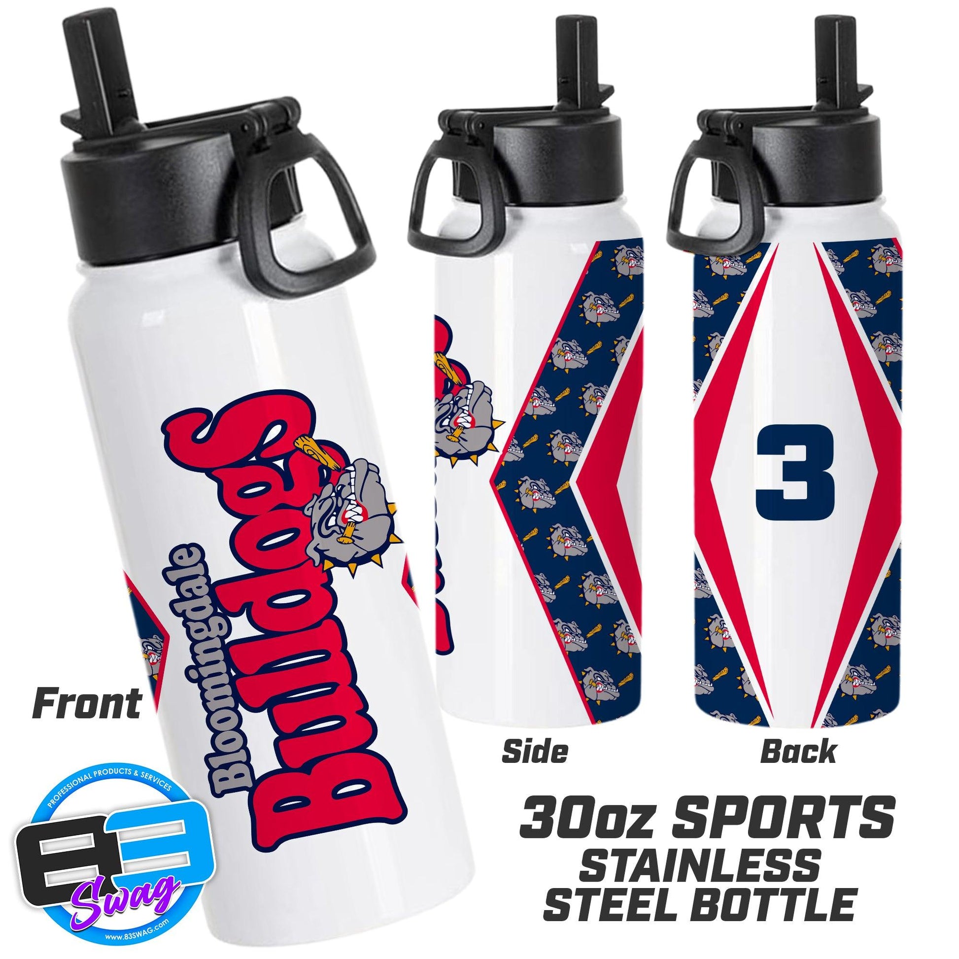 30oz Sports Tumbler - Bloomingdale Bulldogs - 83Swag