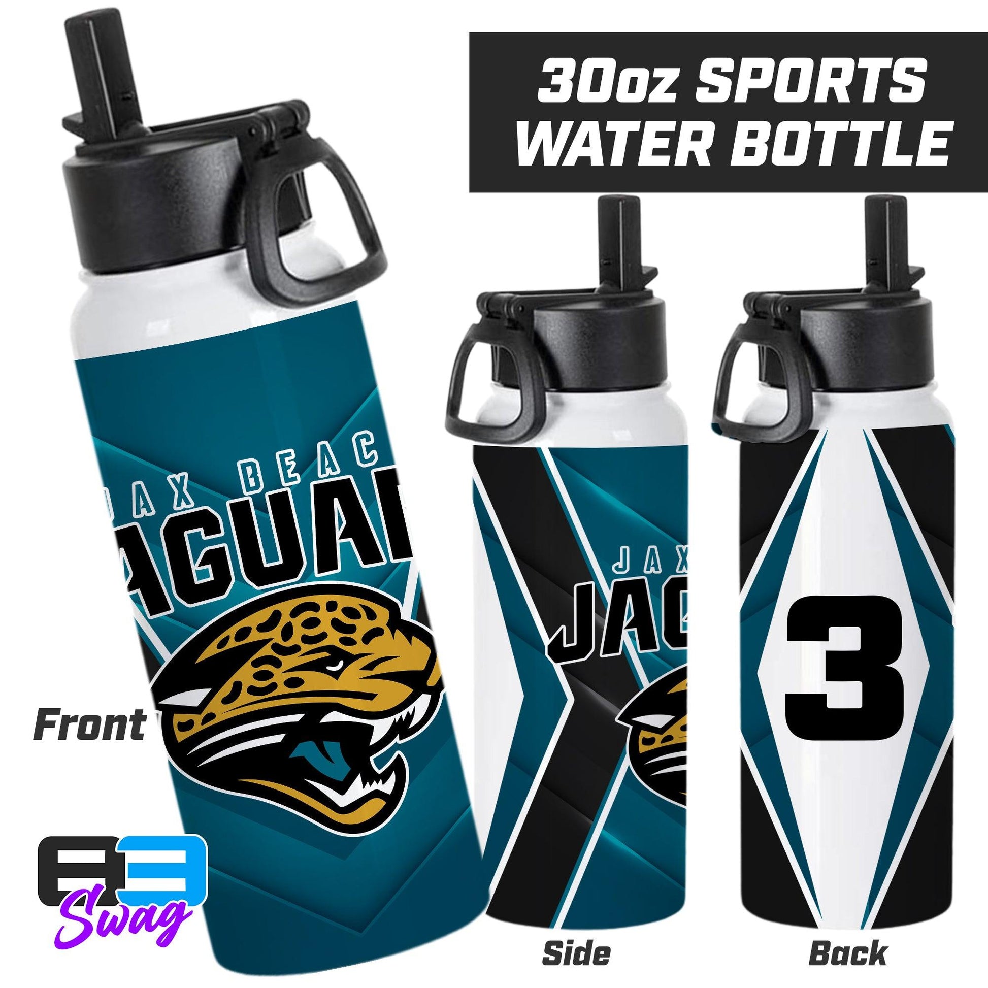 30oz Sports Tumbler - Jax Beach Jaguars Football - 83Swag