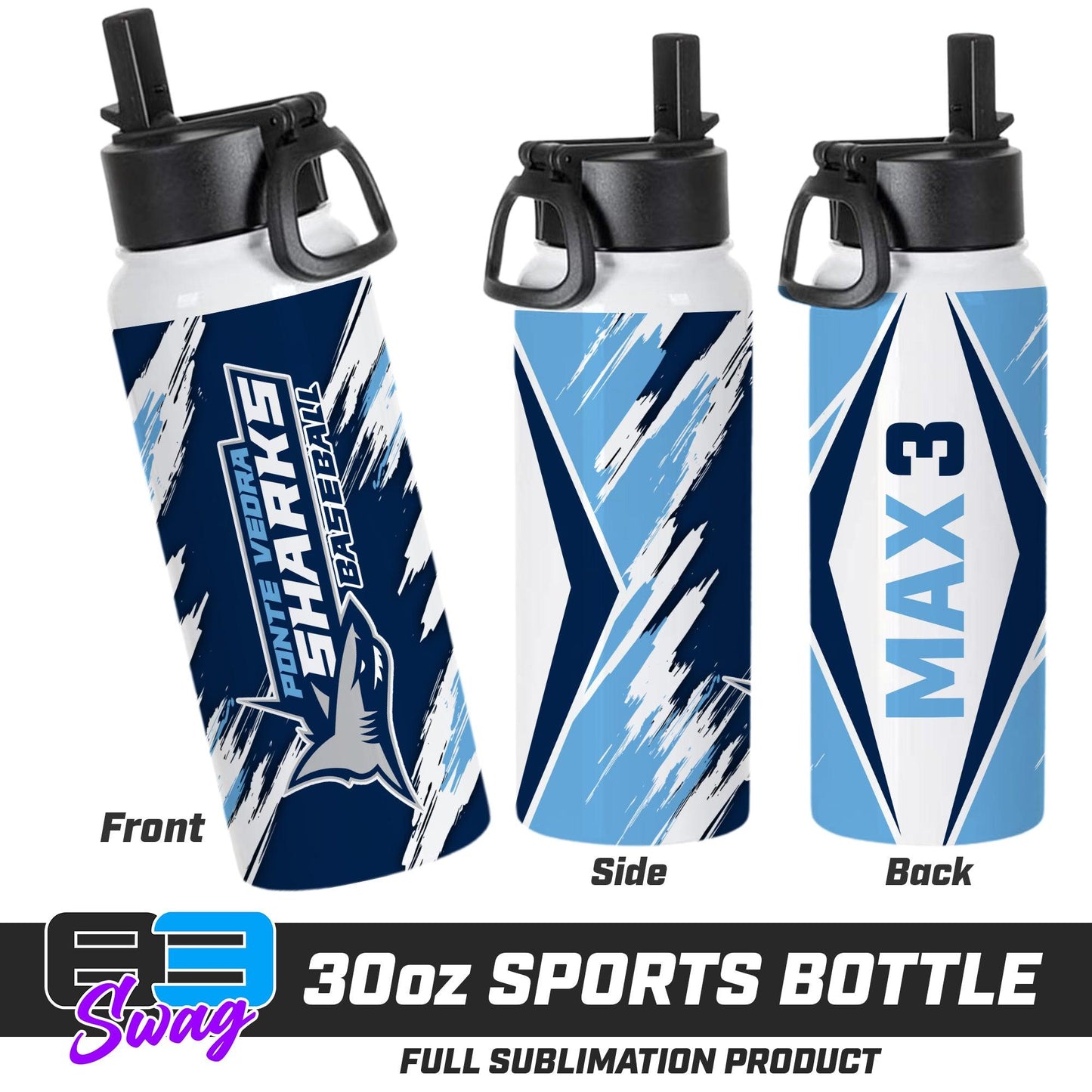 30oz Sports Tumbler - Ponte Vedra Sharks Baseball - 83Swag