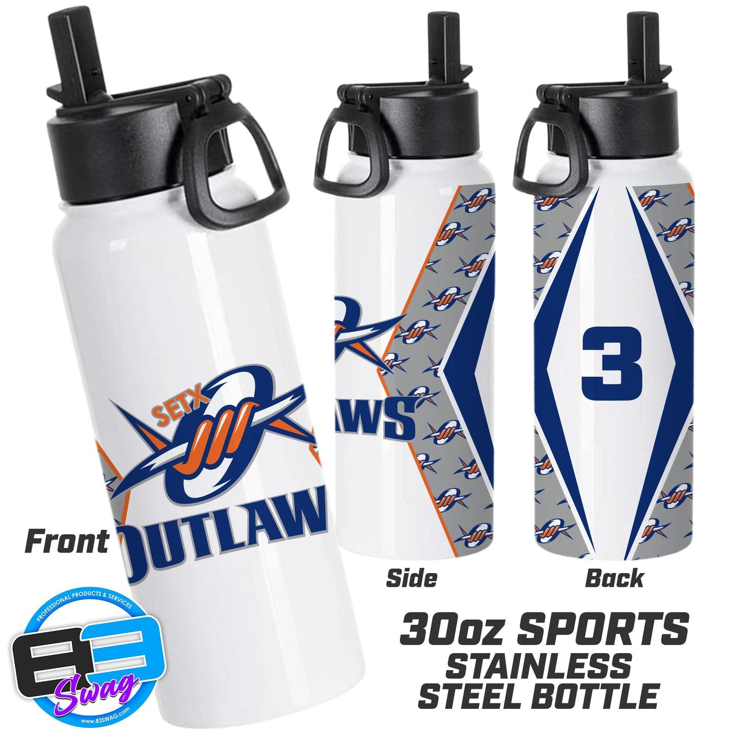 30oz Sports Tumbler - SETX Outlaws - 83Swag