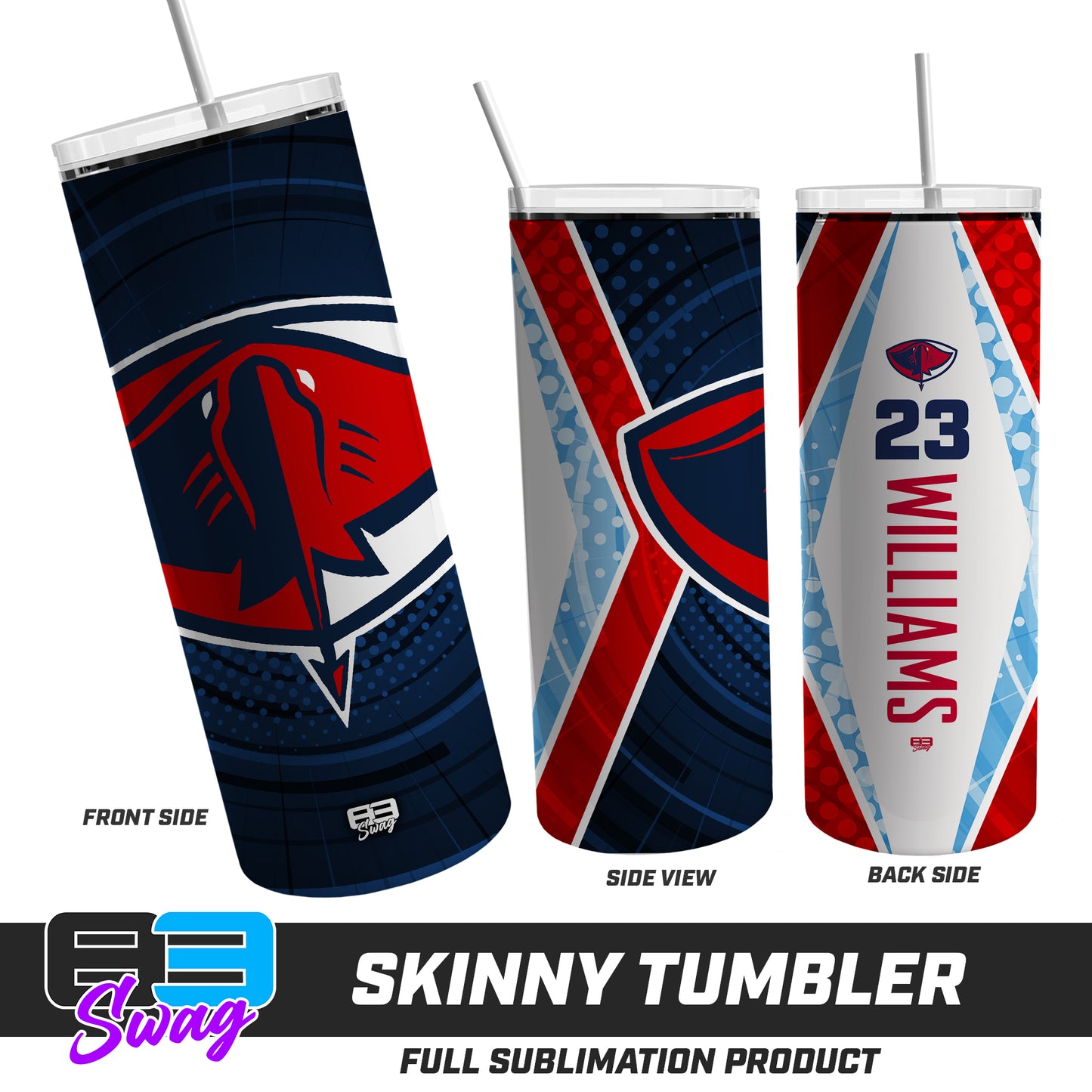CUSTOM Skinny Metal Tumbler - Pasco Stingers Baseball