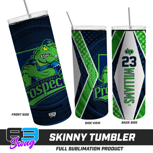 CUSTOM Skinny Metal Tumbler - Orlando Prospects Baseball - OBP - Swamp Kings