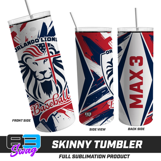 Skinny Metal Tumbler - Orlando Lions Baseball