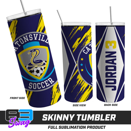 Skinny Metal Tumbler - Catonsville Cobras Soccer