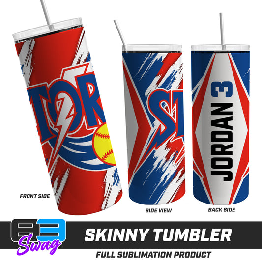 Skinny Metal Tumbler - Sun City Storm Softball