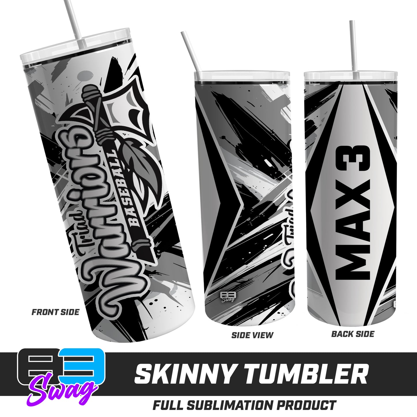 Skinny Metal Tumbler - Triad Warriors Baseball