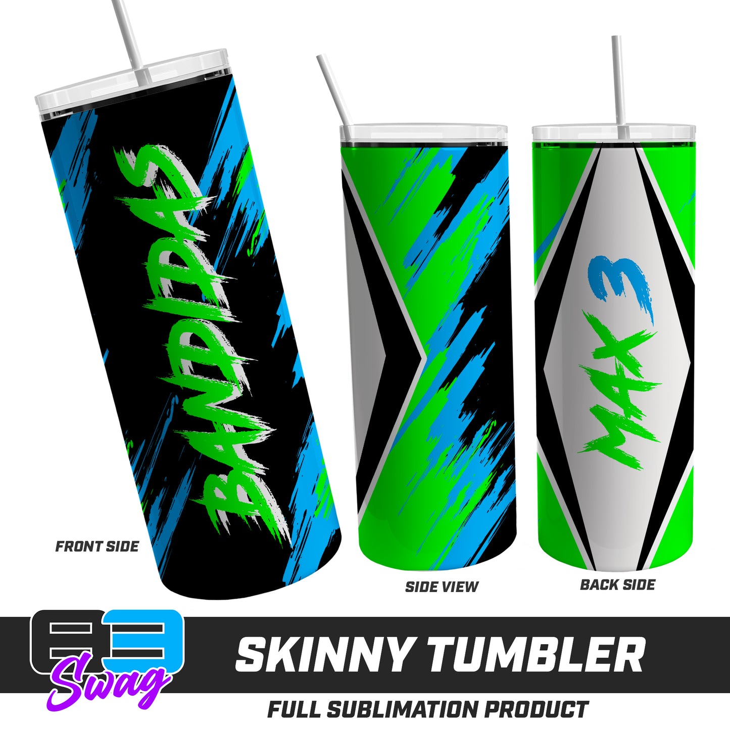 Skinny Metal Tumbler - Baker Bandidas Softball