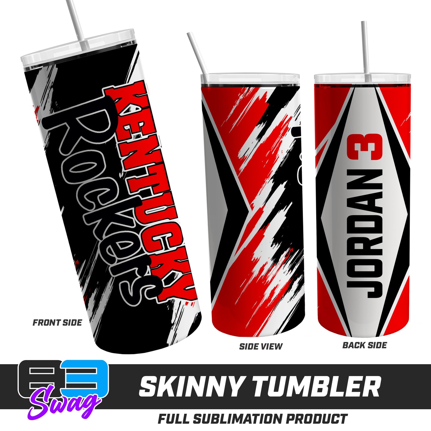 Skinny Metal Tumbler - Kentucky Rockers Softball