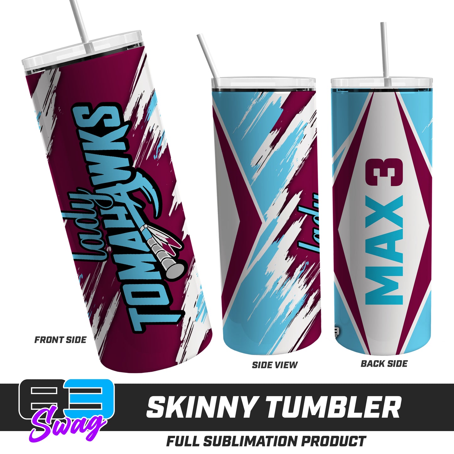 Skinny Metal Tumbler - Keystone Heights - Lady Tomahawks Softball