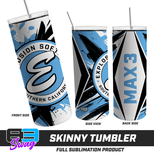 Skinny Metal Tumbler - Explosion Softball