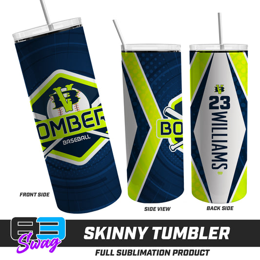 CUSTOM Skinny Metal Tumbler - VB Bombers Baseball