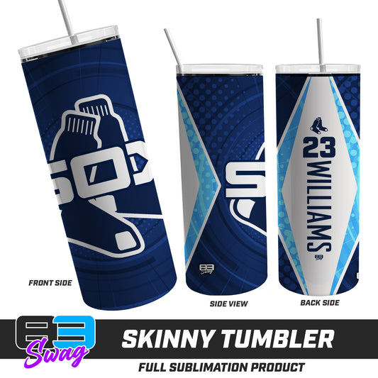 CUSTOM Skinny Metal Tumbler - Blue Sox Baseball