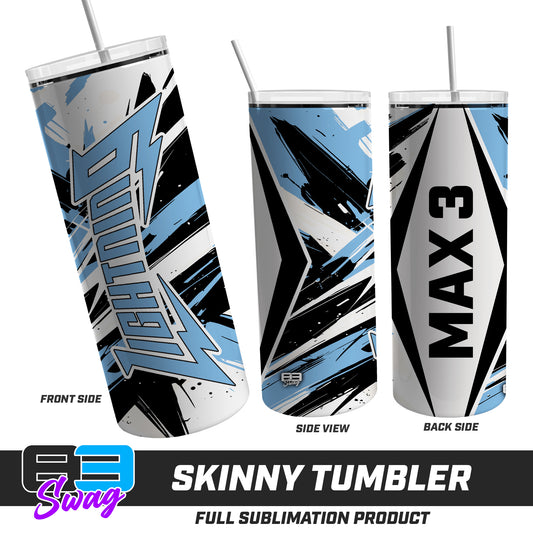 Skinny Metal Tumbler - Lightning Baseball