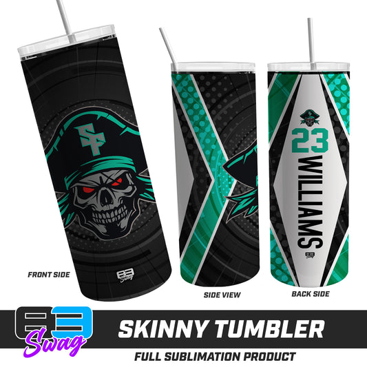 CUSTOM Skinny Metal Tumbler - South Florida Pirates
