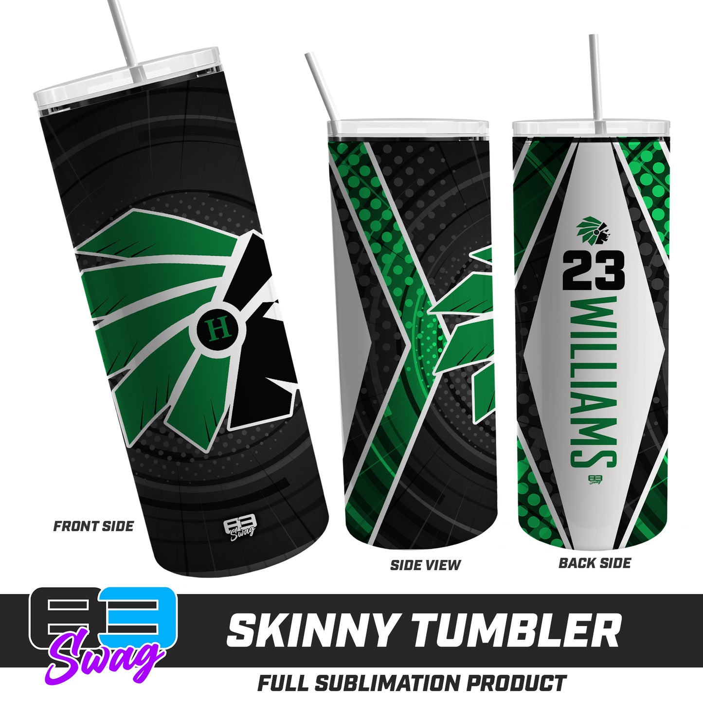 CUSTOM Skinny Metal Tumbler - Hopatcong Warriors