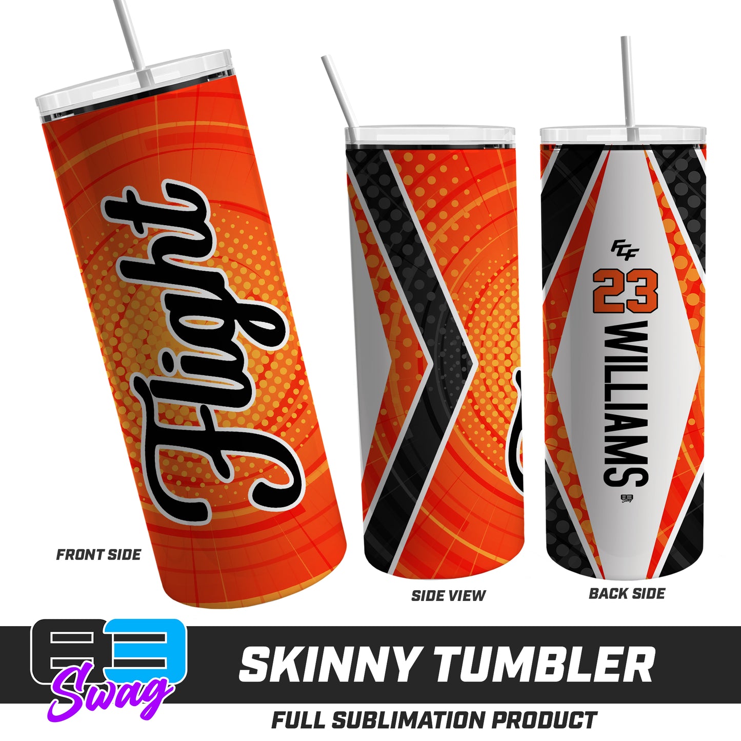 CUSTOM Skinny Metal Tumbler - FCF Flight Baseball