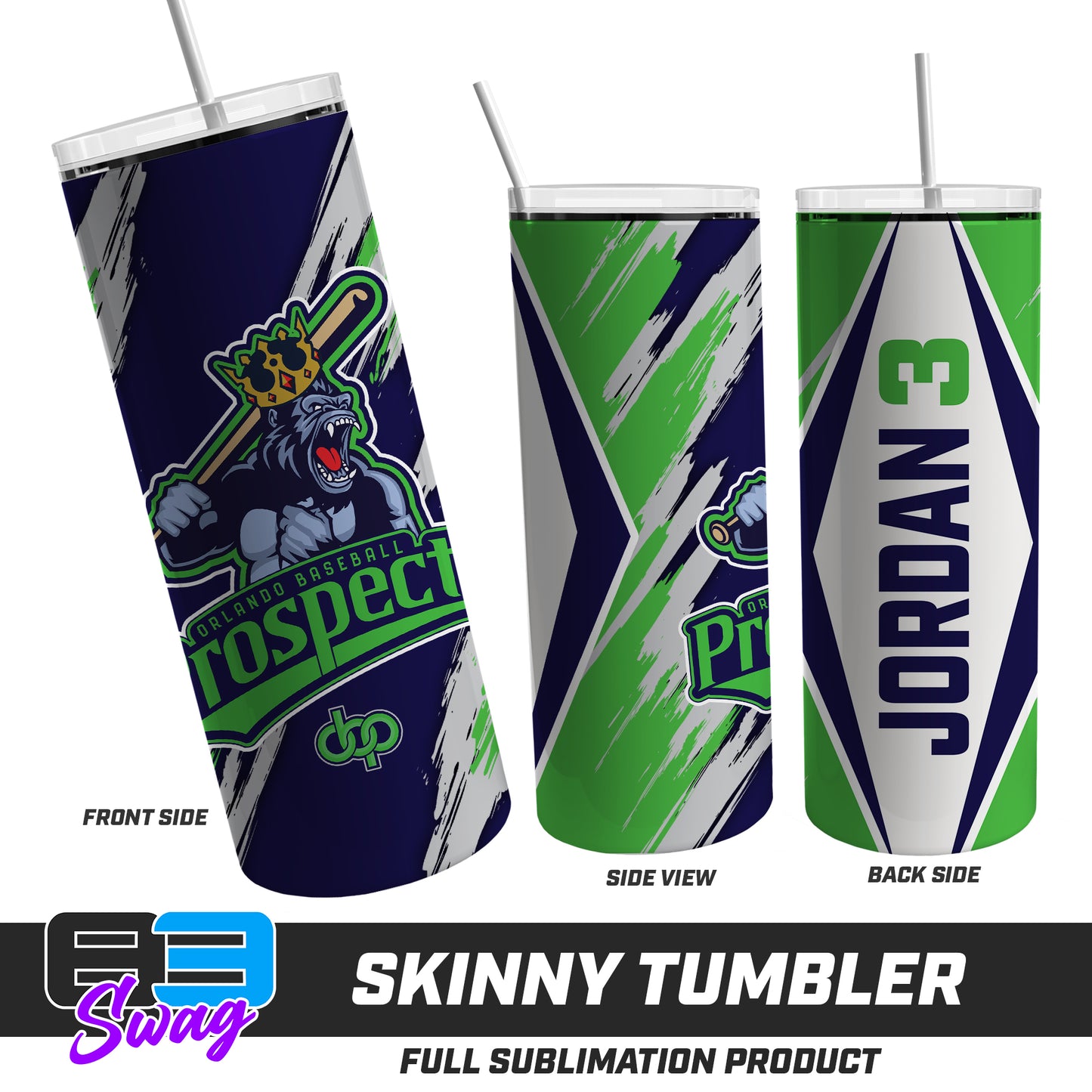 Skinny Metal Tumbler - Orlando Baseball Prospects - Gorilla Kings