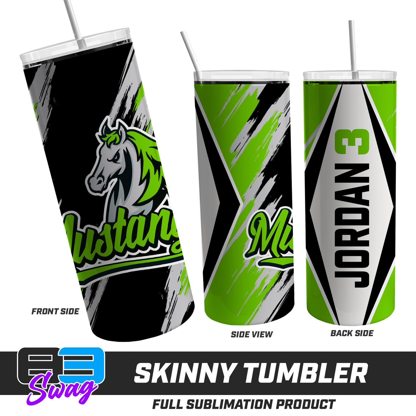 Skinny Metal Tumbler - Mustangs