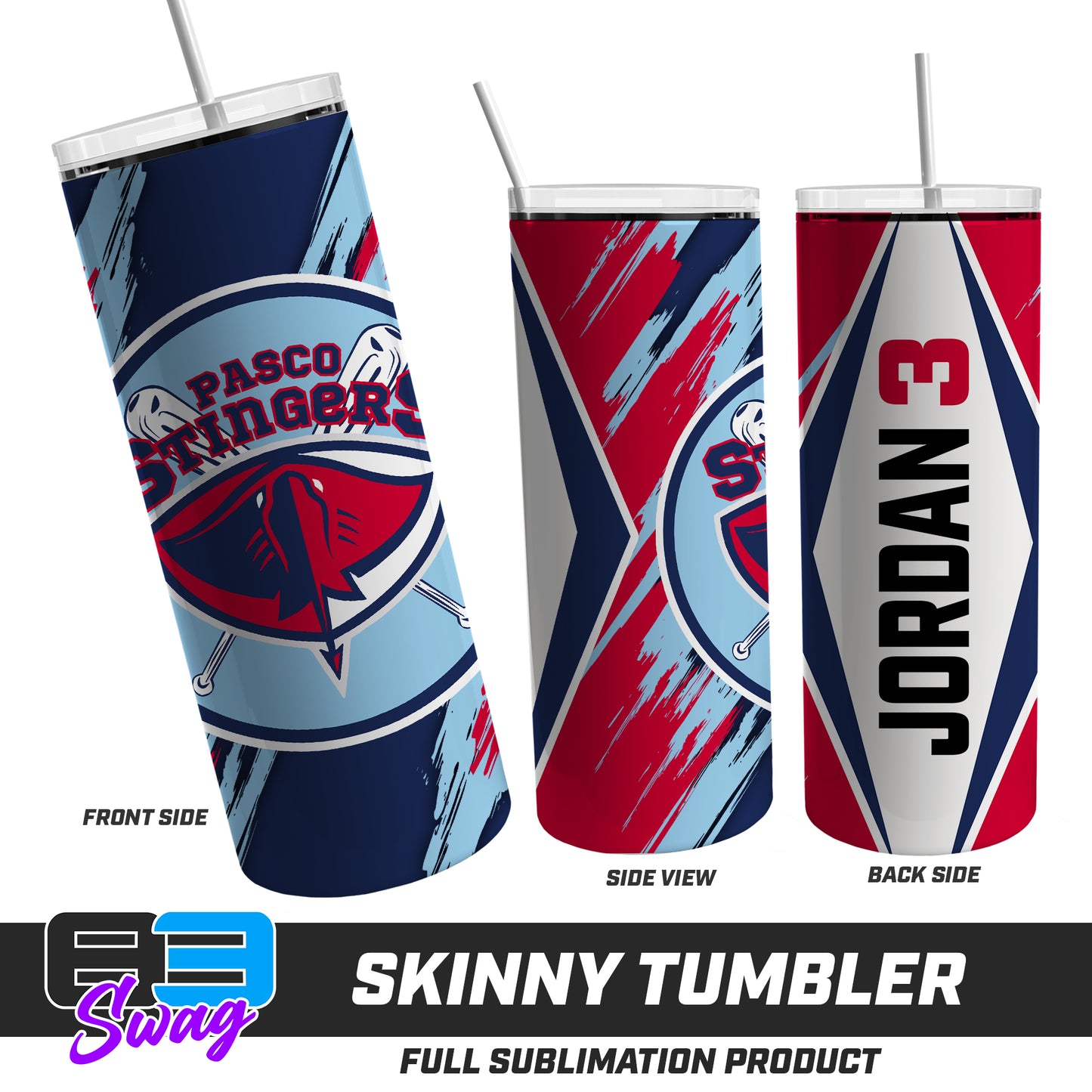 Skinny Metal Tumbler - Pasco Stingers Baseball