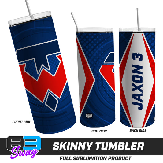CUSTOM Skinny Metal Tumbler - Tampa Warriors Baseball