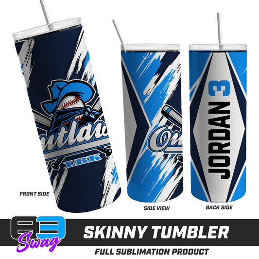 Skinny Metal Tumbler - Outlaws Baseball