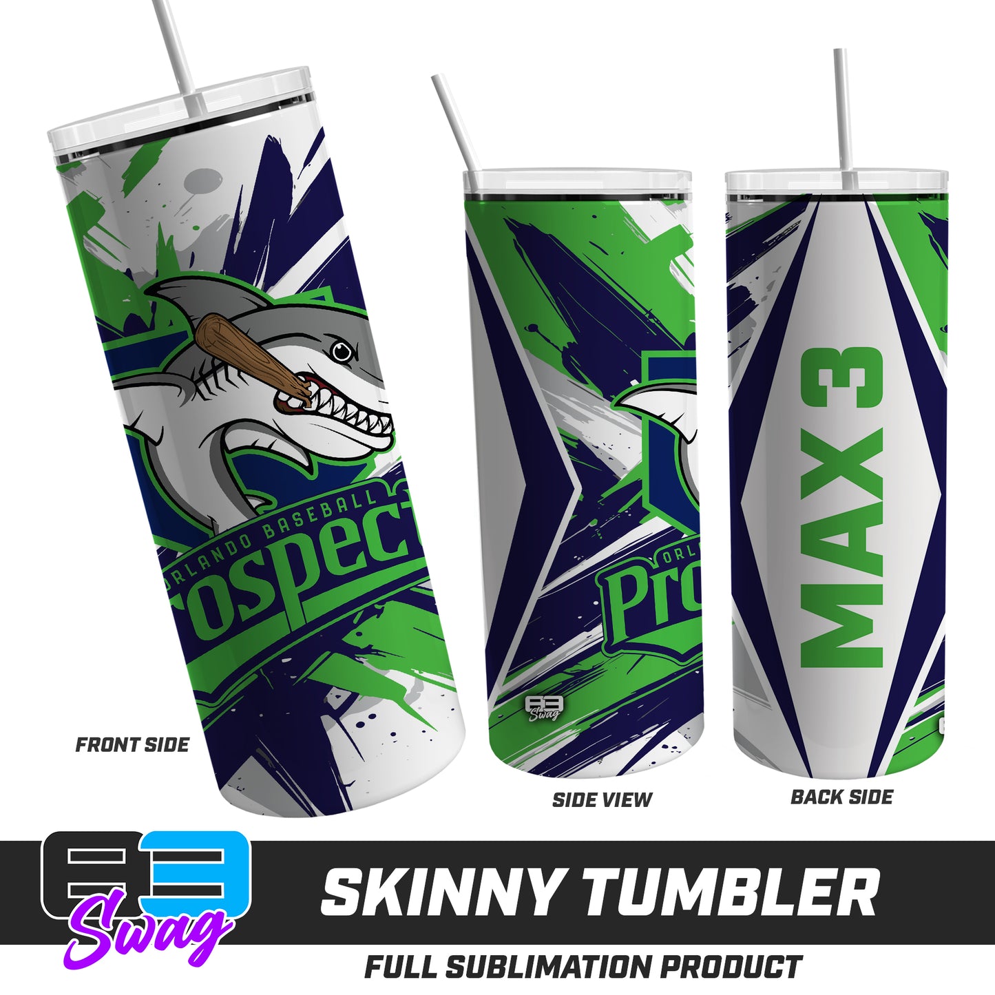 Skinny Metal Tumbler - Orlando Baseball Prospects - Land Sharks V.2026