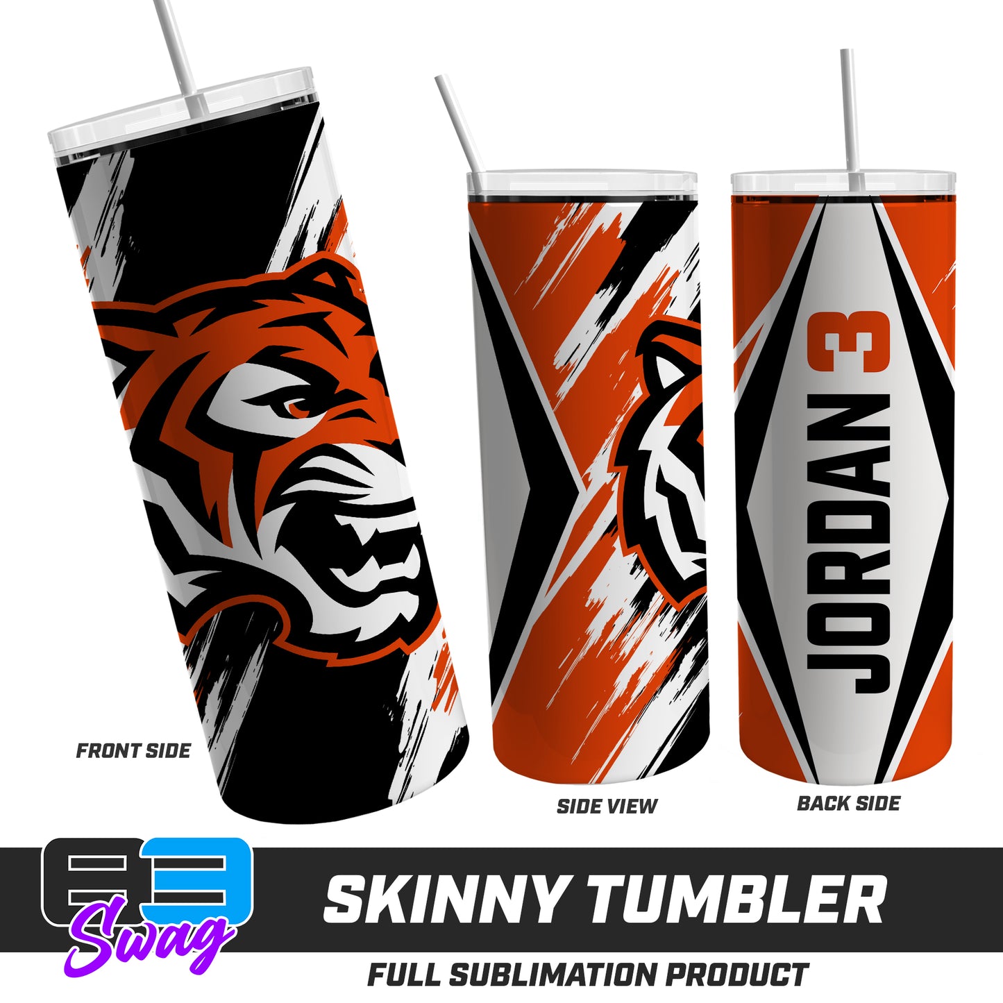 Skinny Metal Tumbler - Winter Park Tigers