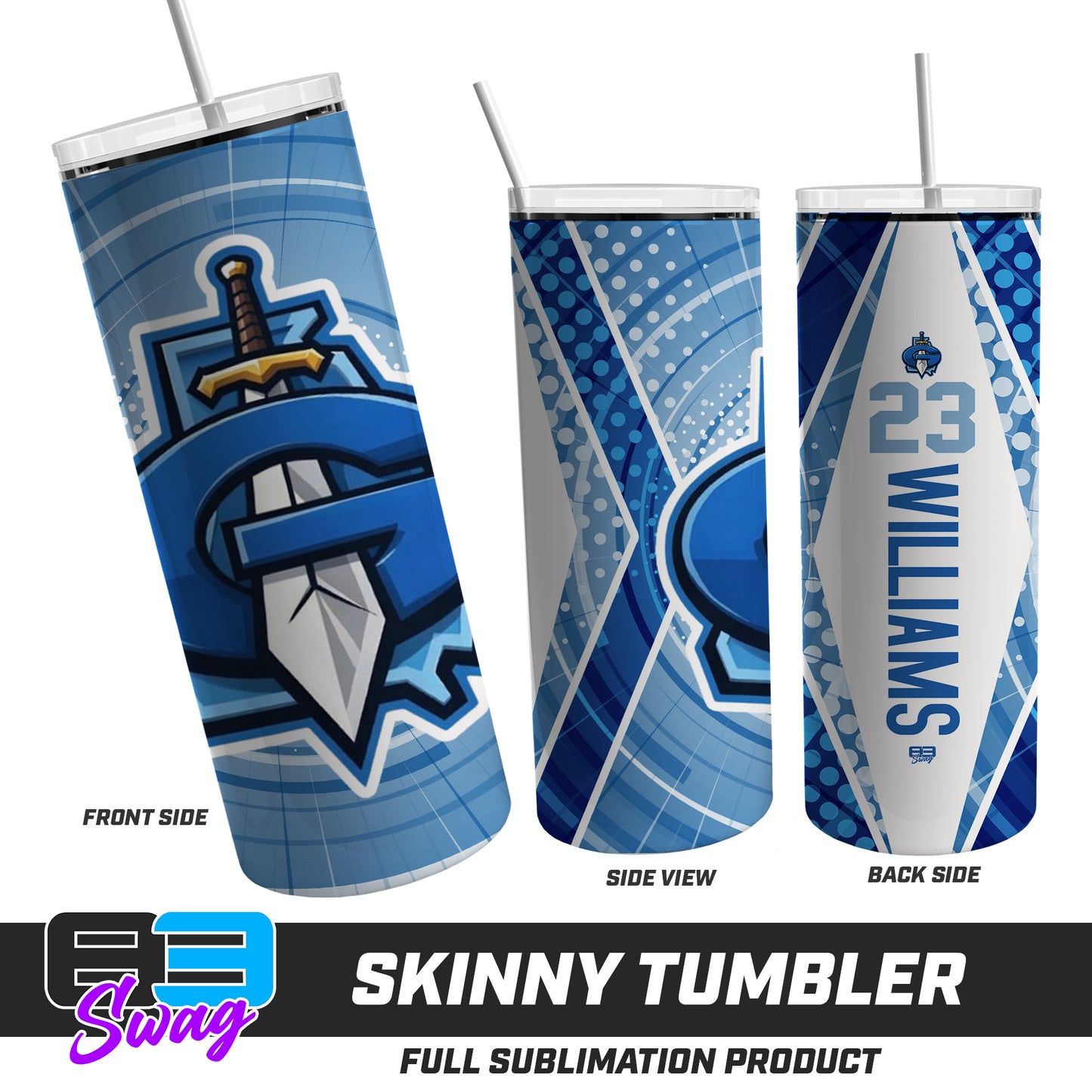 CUSTOM Skinny Metal Tumbler - Georgia Titans Elite Baseball