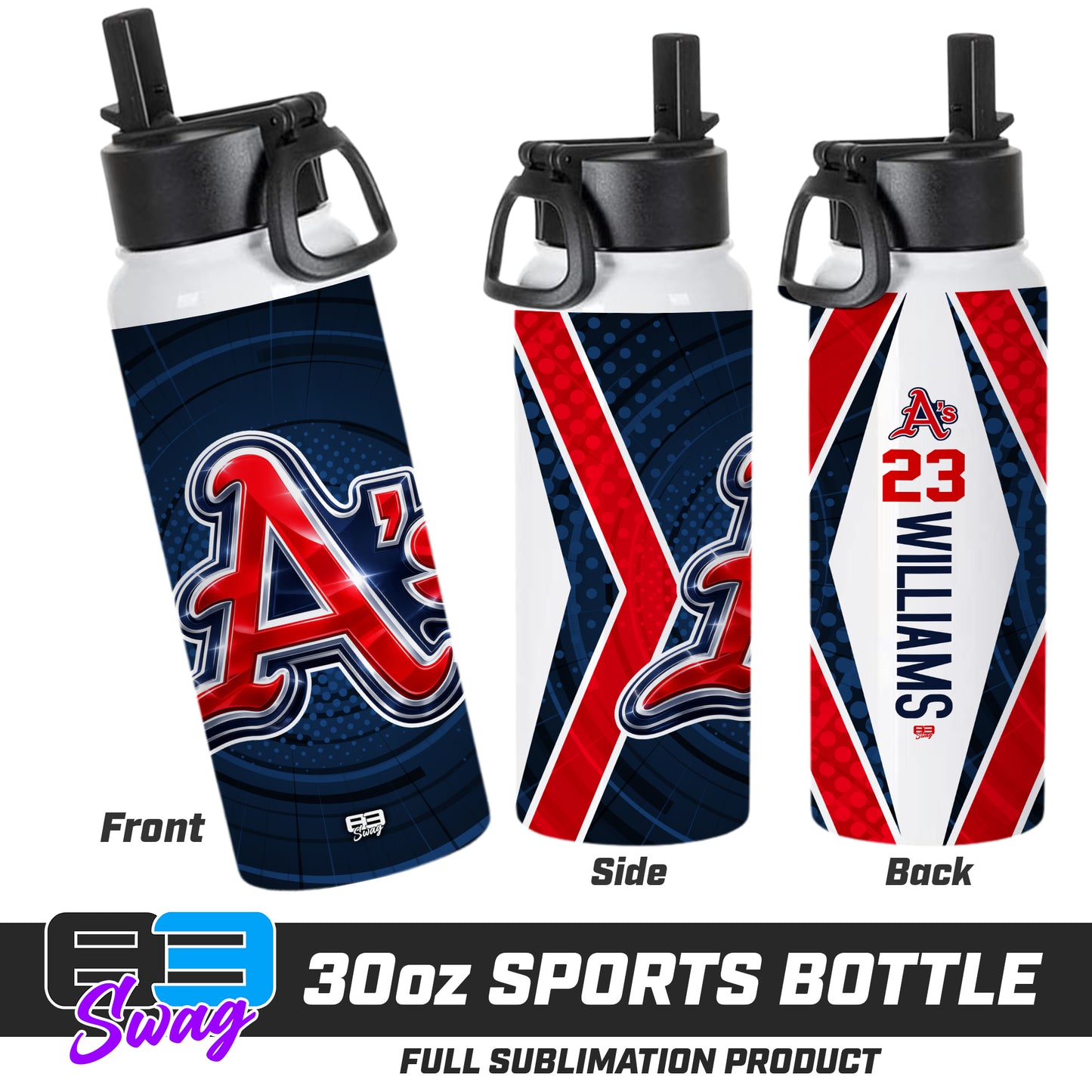 CUSTOM 30oz Sports Tumbler - Little Rock A's Baseball