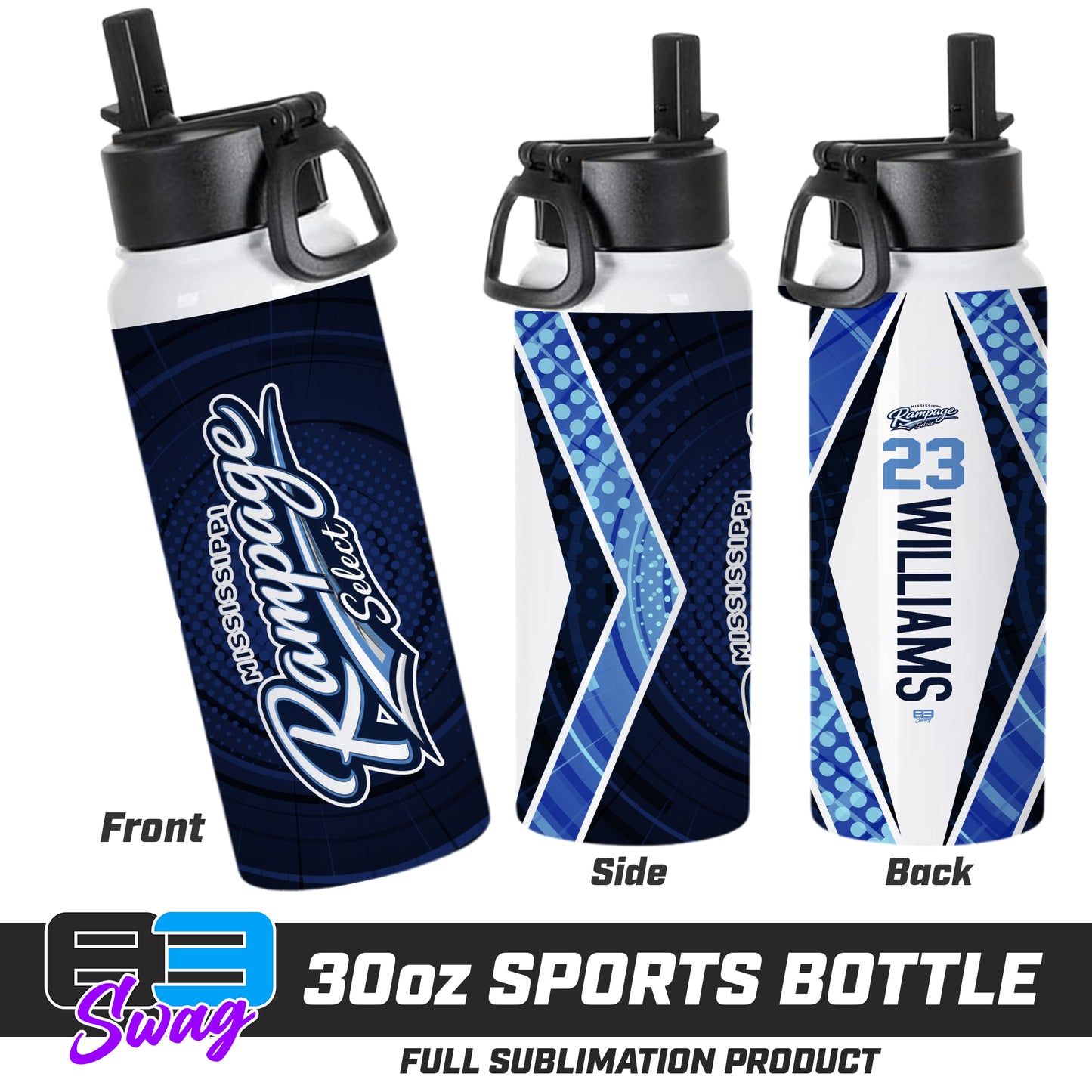 CUSTOM 30oz Sports Tumbler - Mississippi Rampage Select Softball