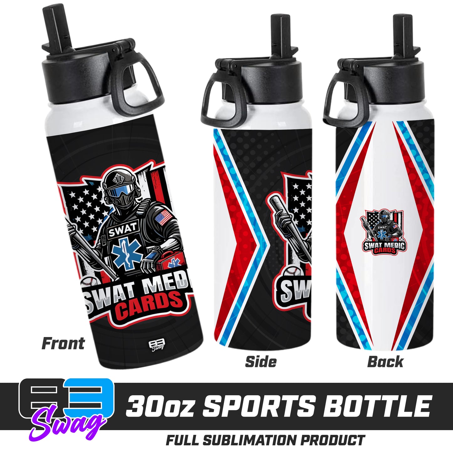 CUSTOM 30oz Sports Tumbler - Swat Medic Cards