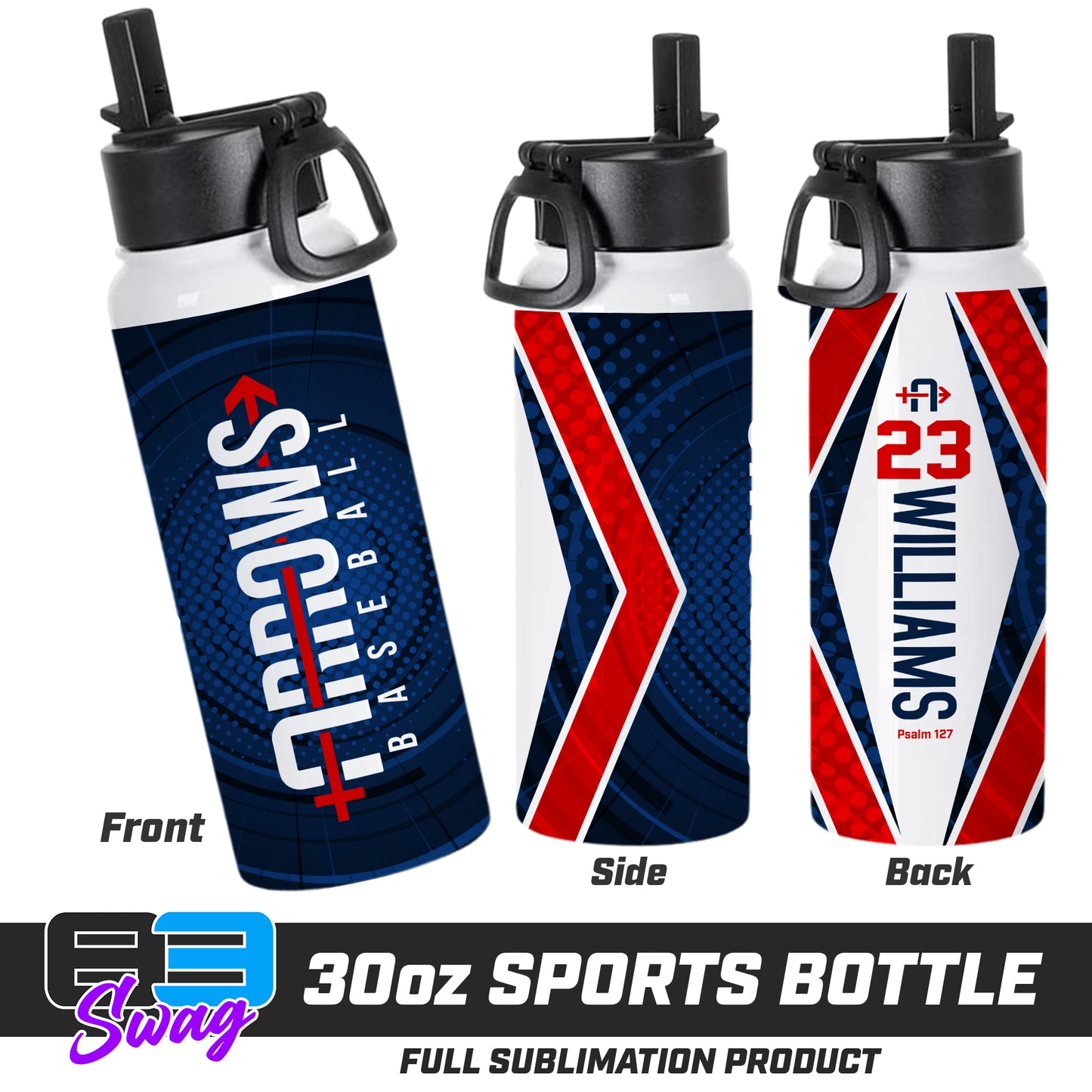 CUSTOM 30oz Sports Tumbler - Arrows Baseball
