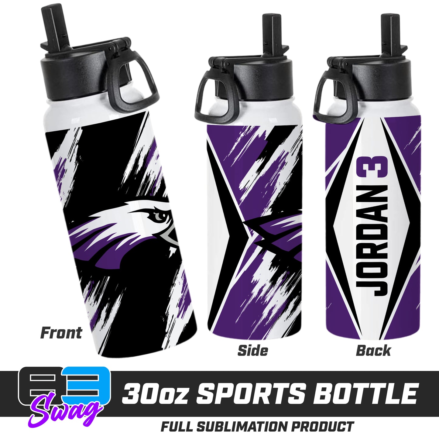 30oz Sports Tumbler - Bellmawr Purple Eagles