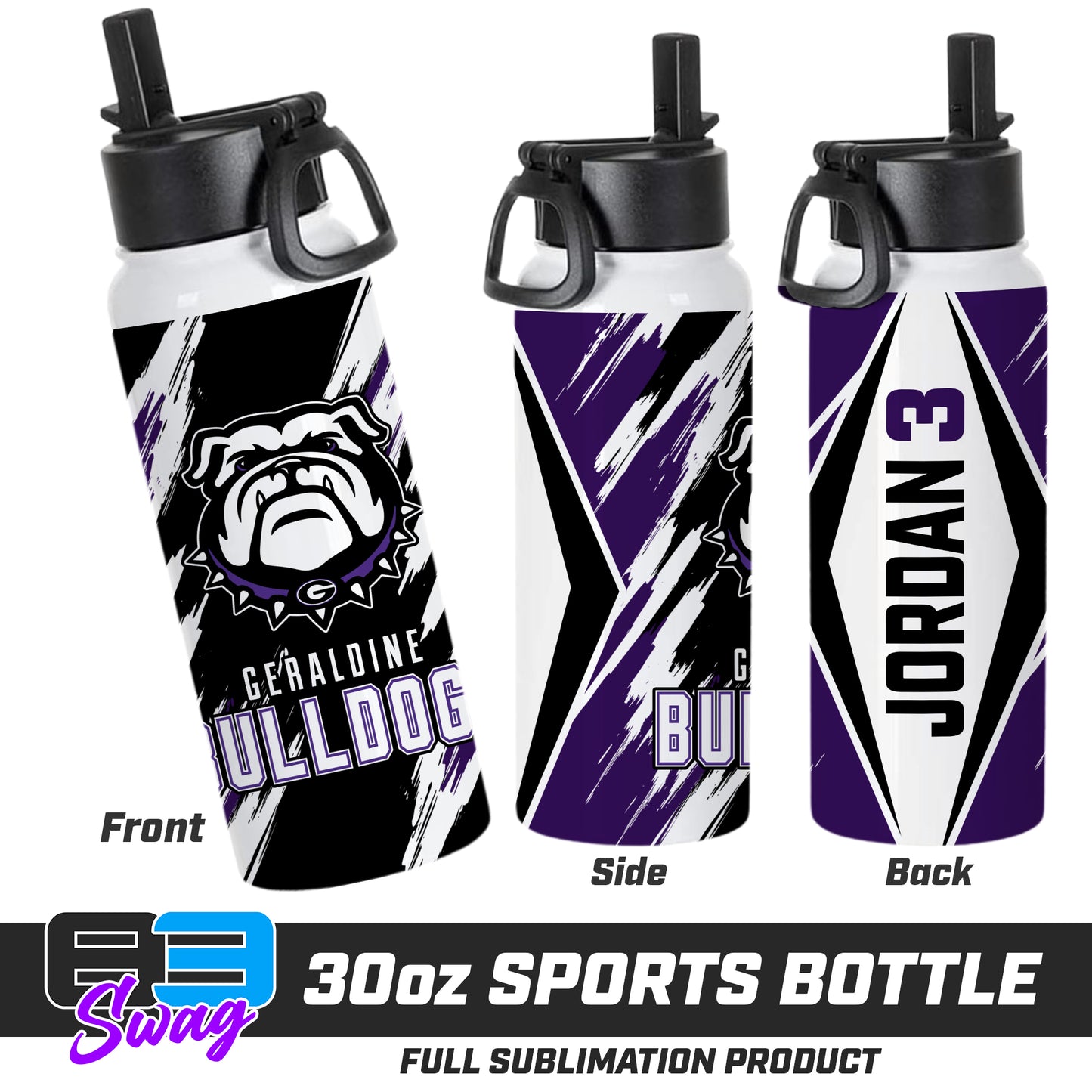 30oz Sports Tumbler - Geraldine Bulldogs Football