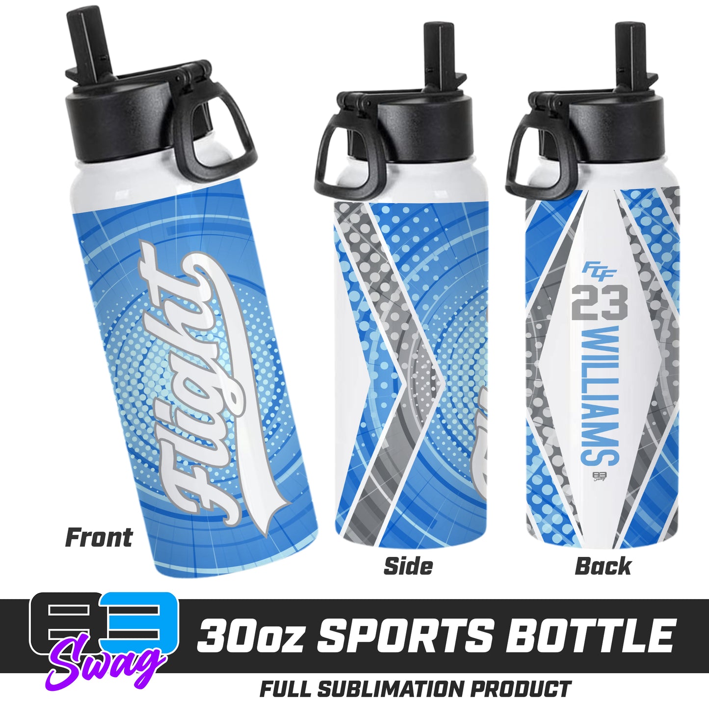 CUSTOM 30oz Sports Tumbler - FCF Flight Baseball Blue
