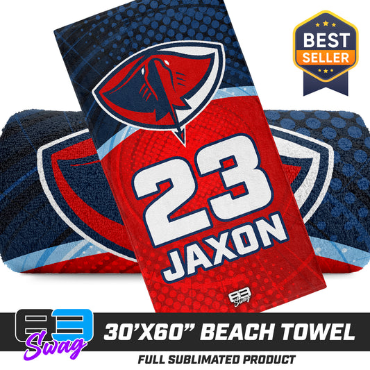 CUSTOM - 30"x60" Beach Towel - Pasco Stingers Baseball