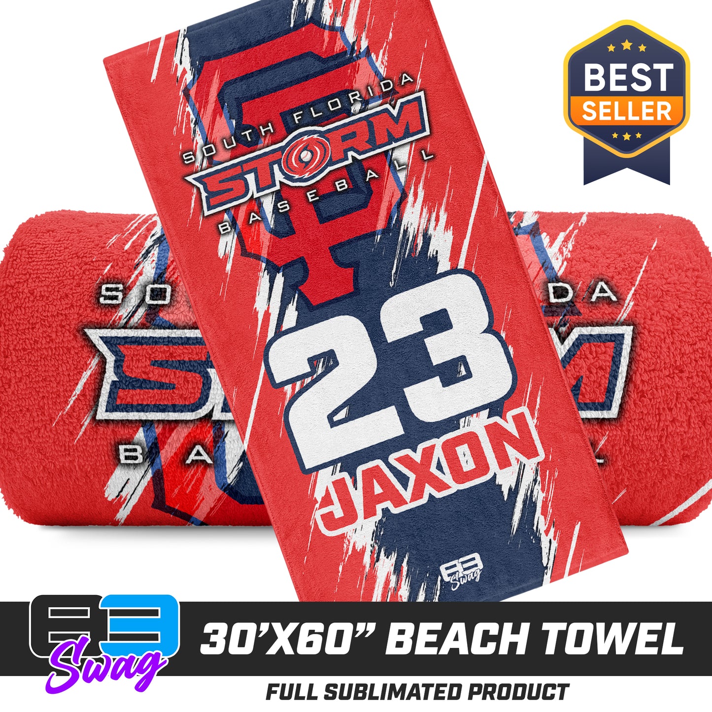 30"x60" Beach Towel - South Florida Storm