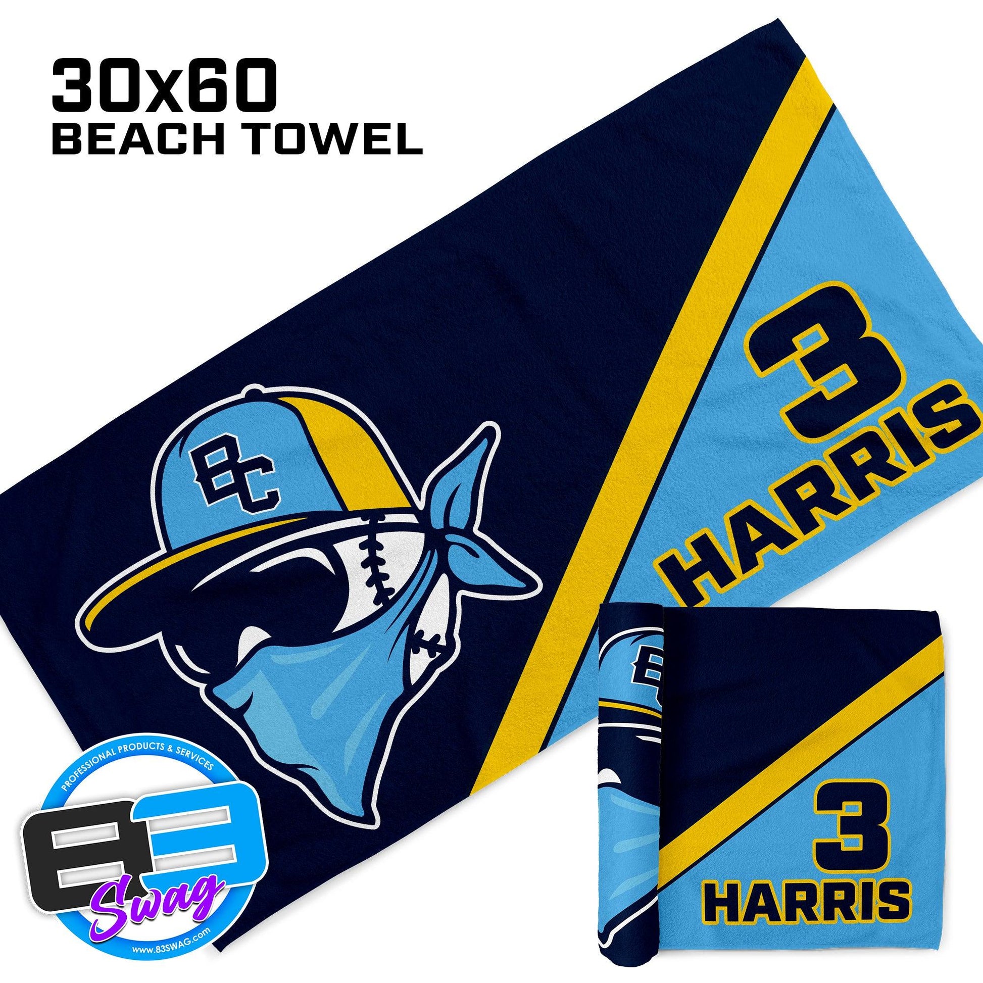 30"x60" Beach Towel - Bold City Bandits - 83Swag